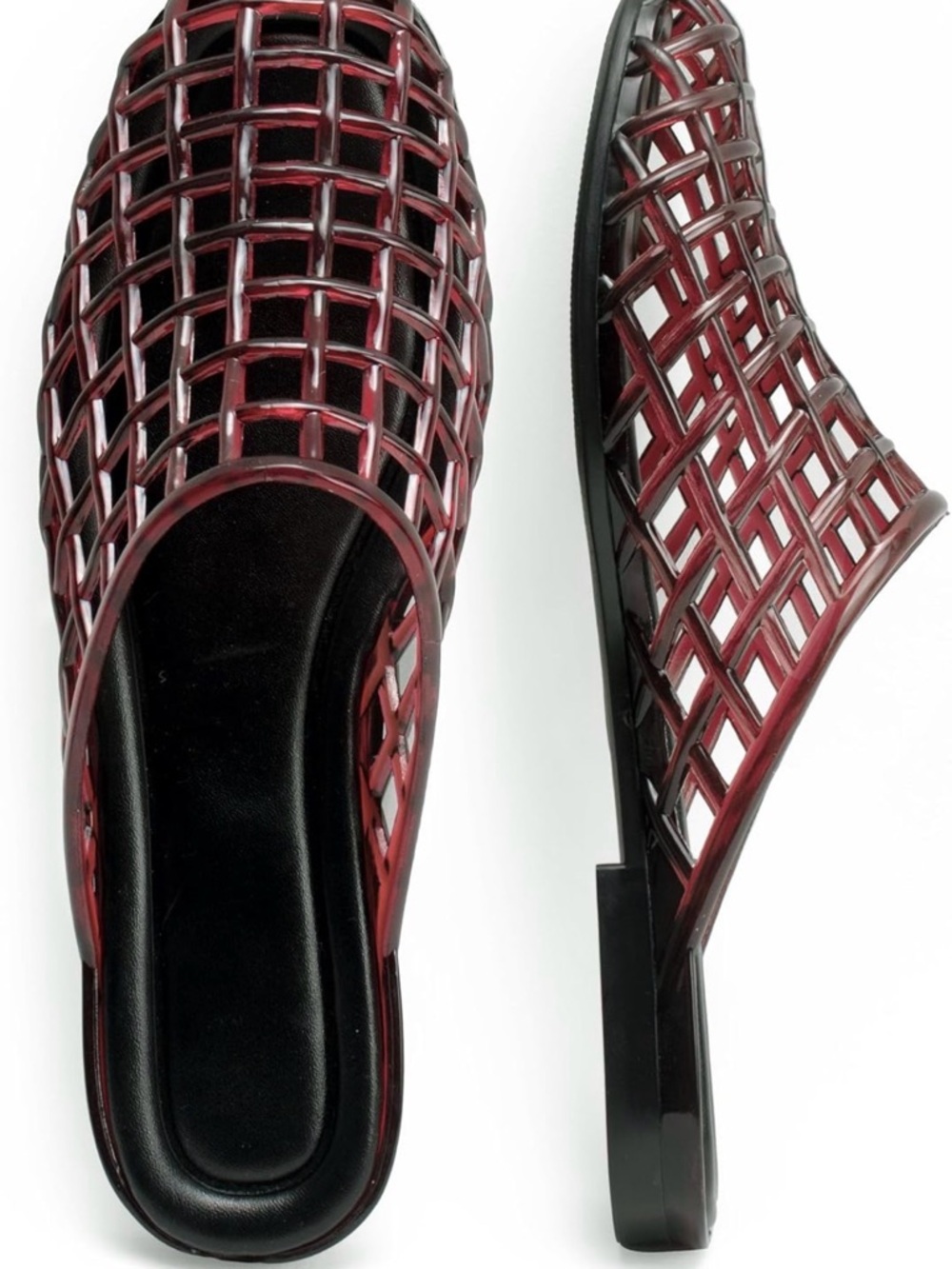 Women’s Open Weave Slide - Burgundy